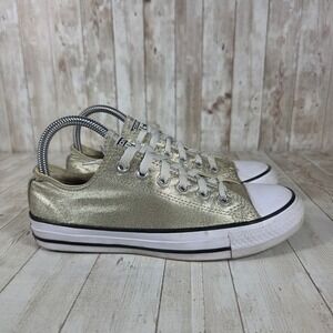 Converse All Star Low Top Gold Glitter Sneakers‎ Women's Size 7